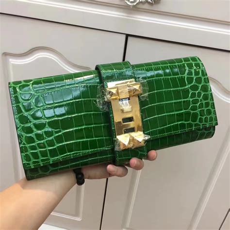 green hermes clutch|Hermes clutch price.